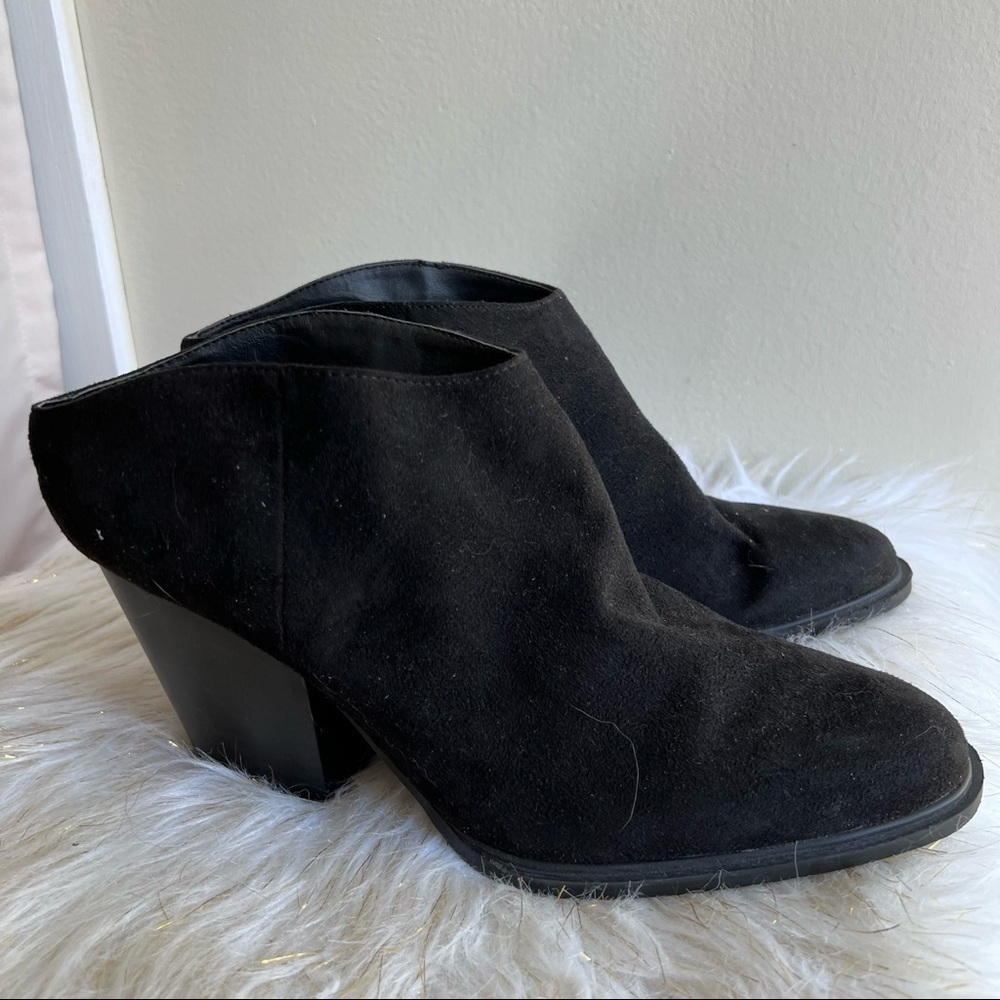Brash black faux suede leather shoes boots size 11